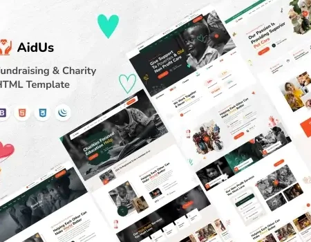 AidUs – Fundraising & Charity HTML Template