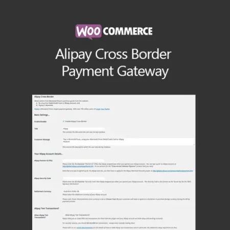Alipay Cross Border Payment Gateway for WooCommerce