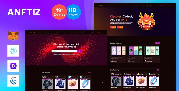 Anftiz – NFT- Marketplace -React Js -Template-khoplugin.com Anftiz – NFT Marketplace React Js Template khoplugin.com