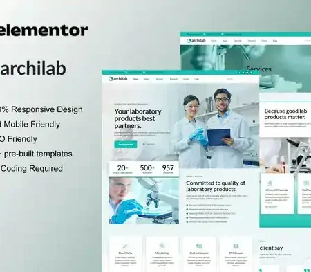 ArchiLab – Research & Laboratory Elementor Pro Template Kit