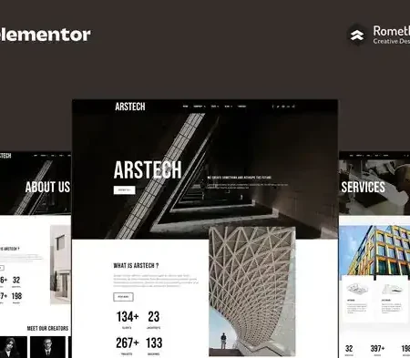 Arstech – Architecture Elementor Pro Full Site Template Kit