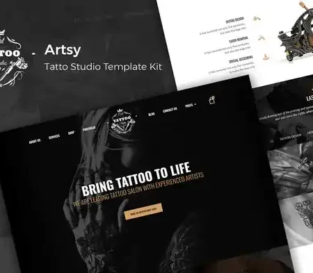 Artsy – Tattoo Studio Elementor Template Kit