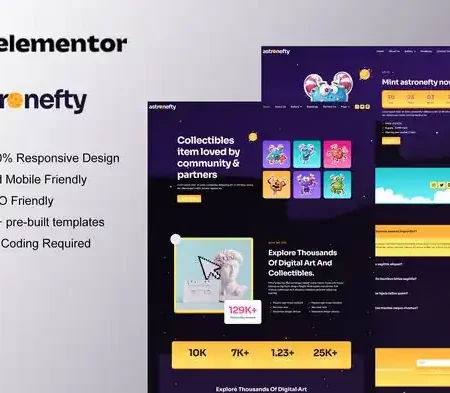 Astronefty – NFT Portfolio Elementor Template Kit