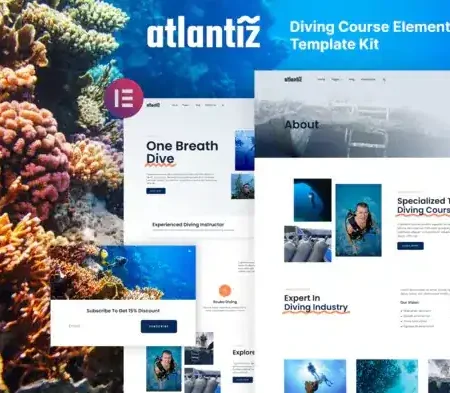 Atlantiz – Diving School Elementor Template Kit
