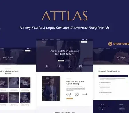 Attlas – Notary Public & Legal Services Elementor Template Kit