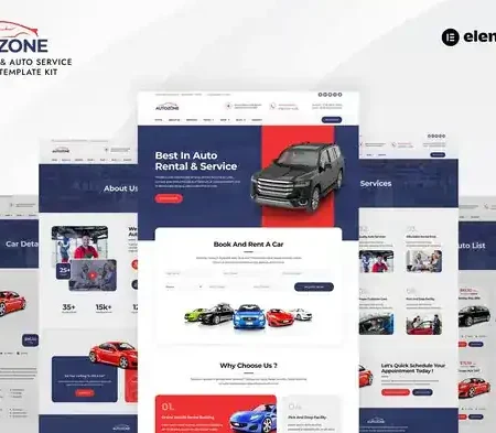 Autozone – Car Rental & Auto Service Elementor Template Kit