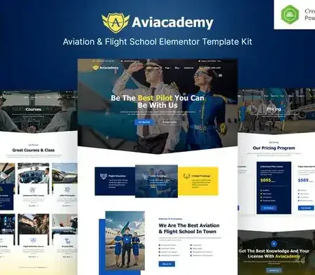 Aviacademy – Aviation & Flight School Elementor Template Kit