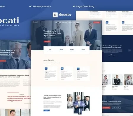 Avocati – Law Firm & Attorney Elementor Template Kit