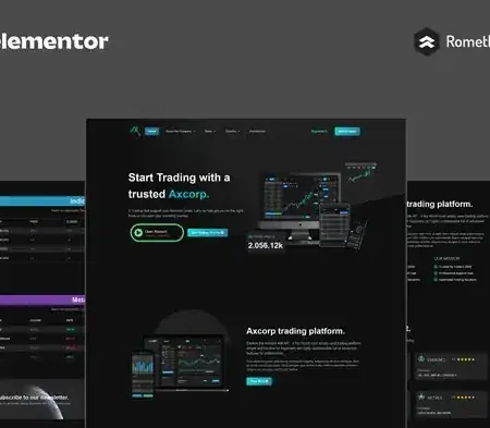 Axcorp – Trading & Investment Company Elementor Pro Full Site Template Kit