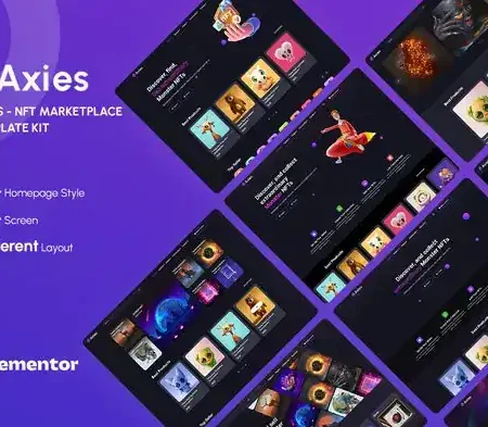 Axies – NFT Portfolio Elementor Template Kit