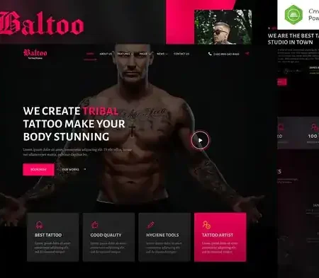 Baltoo – Tattoo Studio and Artist Elementor Template Kit