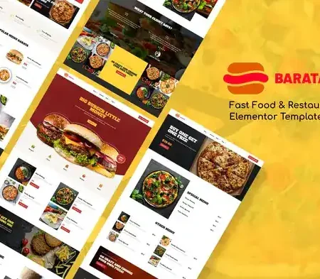 Barata – Fast Food & Burger Elementor Template Kit