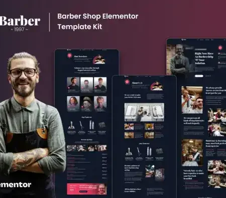 Barber 1997 – Barbershop Elementor Template Kits