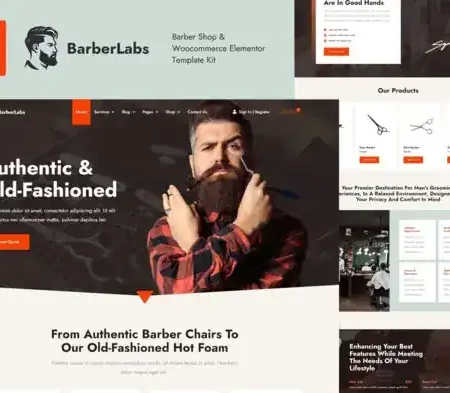 BarberLabs – Barber Shop Elementor Template Kit
