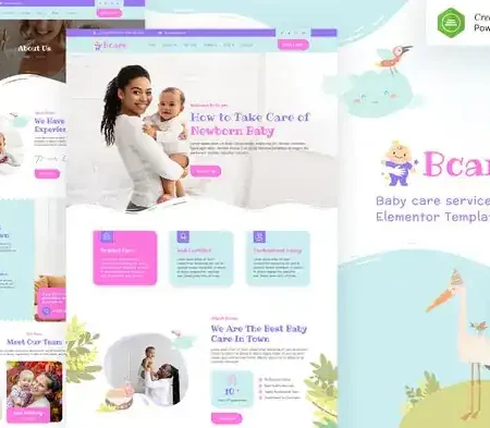 Bcare – Baby Care Services Elementor Template Kit