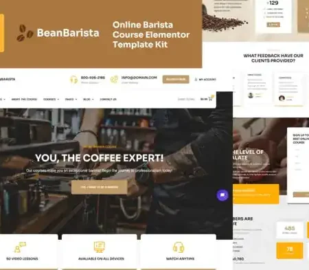 Bean Barista – Online Barista Course Elementor Template Kit