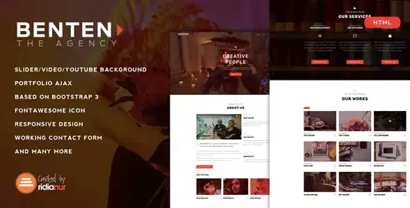 Benten – Responsive One Page Portfolio HTML Template - Kho Plugin ...