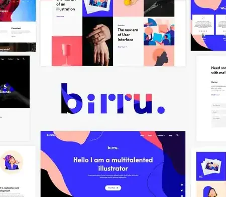Birru – Simple Portfolio Elementor Template Kit