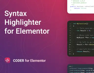 Code Syntax Highlighter for Elementor