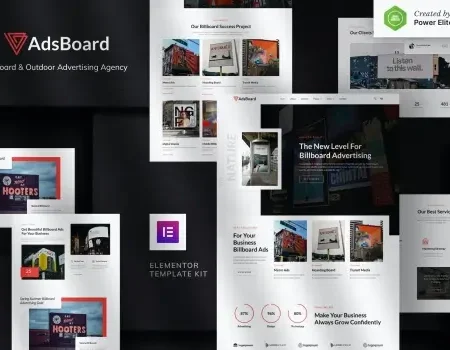 AdsBoard – Billboard & Outdoor Advertising Agency Elementor Template Kit