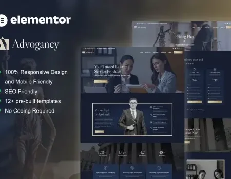 Advogancy – Attorney Law Firm Elementor Pro Template Kit