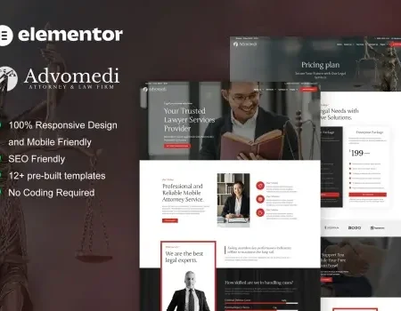 Advomedi – Attorney & Law Firm Elementor Template Kit