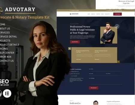 Advotary – Notary Public & Legal Services Elementor Template Kit