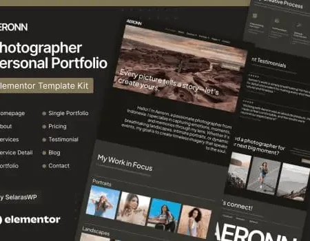 Aeronn – Personal CV Elementor Pro Template Kit