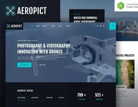 Aeropict – Drone Aerial Photography & Videography Elementor Template Kit