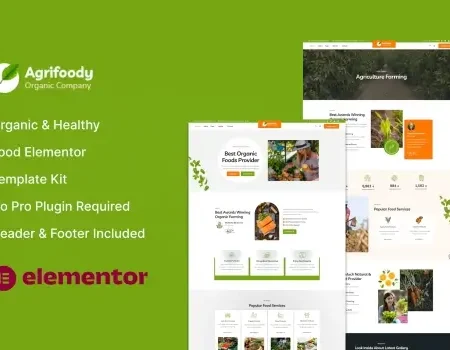 Agrifoody – Organic & Healthy Food Elementor Template Kit