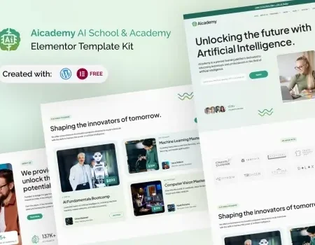 Aicademy – AI School & Academy Elementor Template Kit