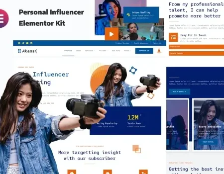 Akamsi – Personal Influencer Elementor Template Kit