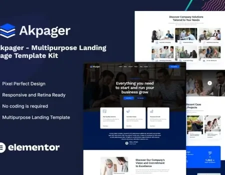 Akpager – Multipurpose Landing Page Template Kit