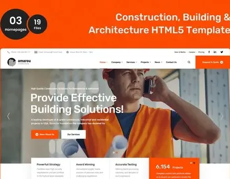 Amarou – Construction and Building HTML5 Template