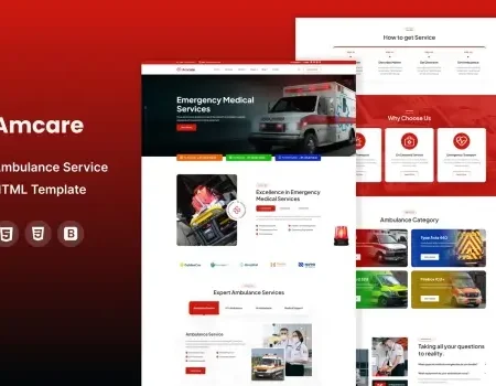 Amcare – Ambulance Service HTML Template