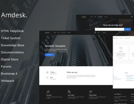 Amdesk – HelpDesk and Knowledge Base HTML template