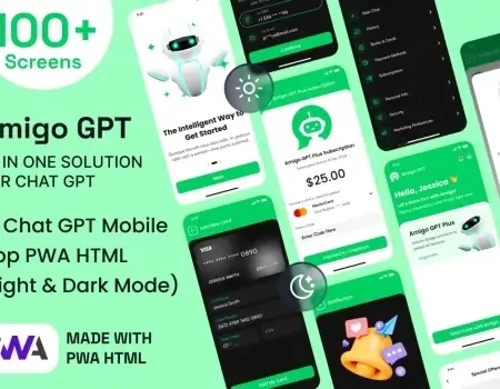 Amigo AI Chat GPT Mobile App PWA HTML Template
