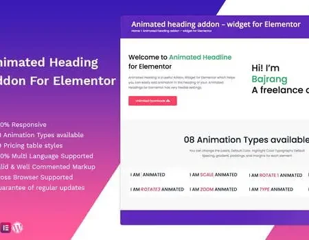 Animated heading addon – widget for Elementor