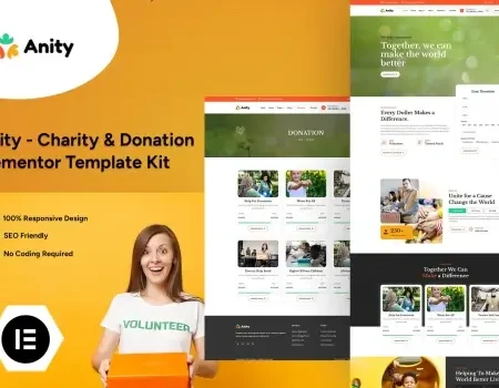 Anity – Charity & Donation Elementor Template Kit