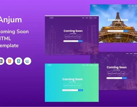Anjum Coming Soon Template | HTML Template
