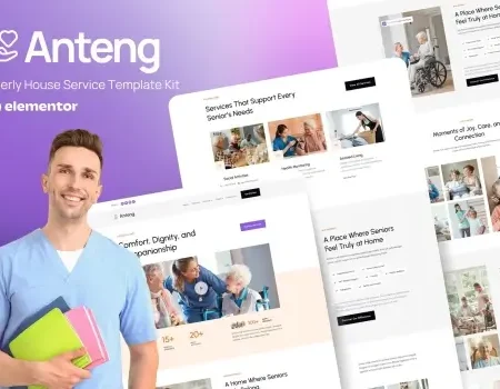 Anteng – Elderly House Service Elementor Kit Template