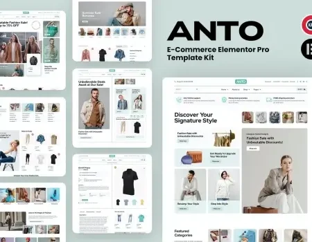 Anto – E-Commerce Elementor Pro Template Kit
