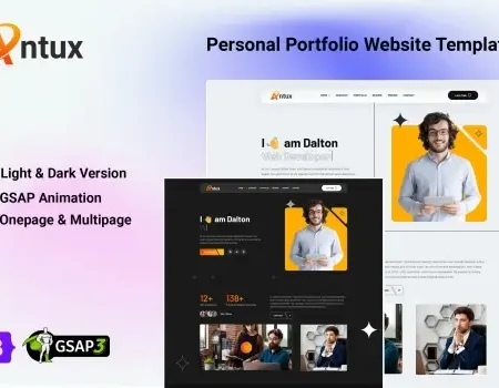 Antux – Personal Portfolio HTML Template