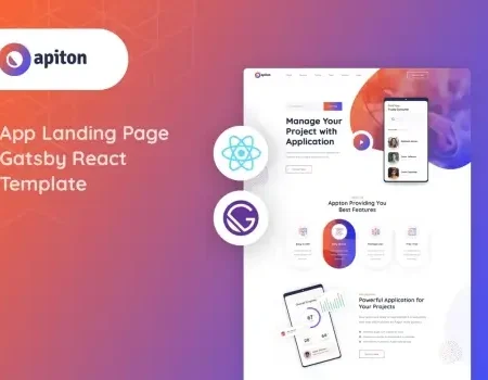 Apiton – Gatsby React App Landing Page Template