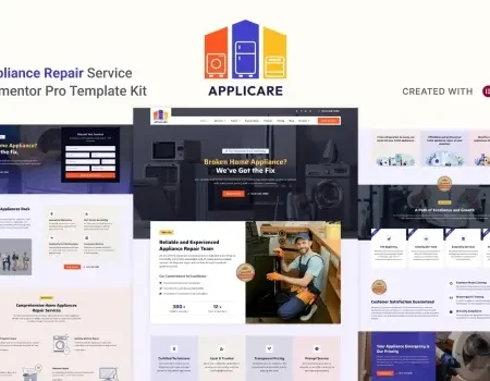 Applicare – Home Appliance Repair Services Elementor Pro Template Kit