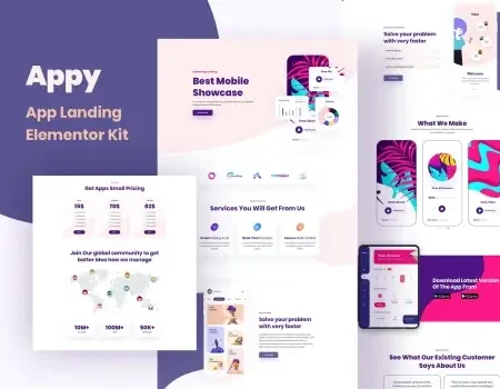 Appy – SaaS & App Landing Page Elementor Template Kit