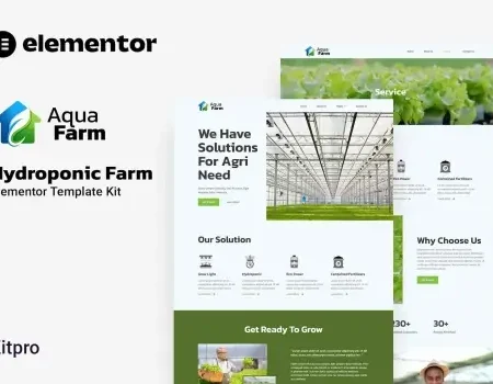 Aquafarm – Hydroponic Farm Elementor Template Kit