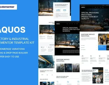 Aquos – Factory & Industrial Elementor Template Kit