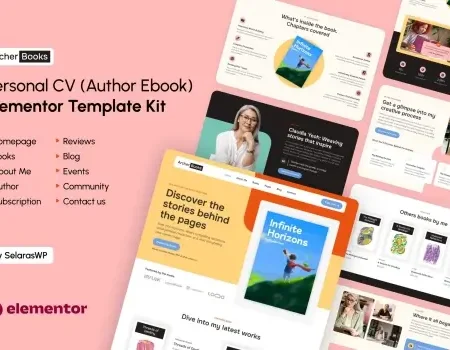 ArcherBooks – Author & eBook Resume Elementor Pro Template Kit