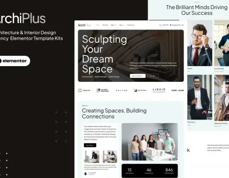 Archiplus – Architecture and Interior Design Agency Elementor Pro Template Kit